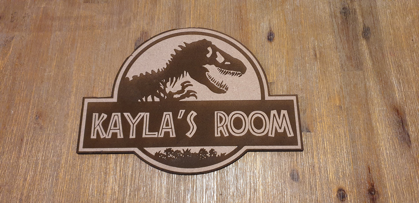 Jurassic World Door Sign