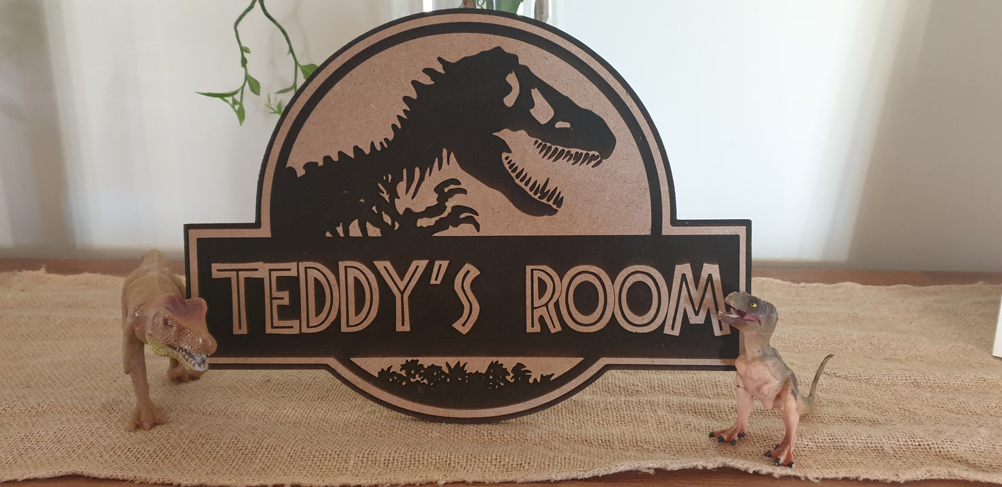 Jurassic World Door Sign